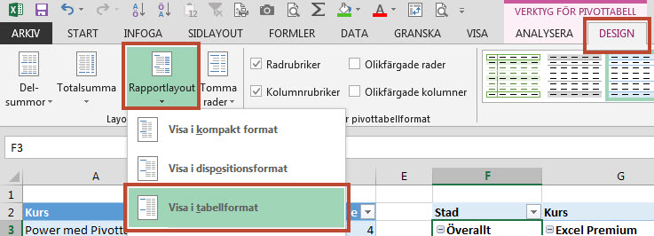 bild - så ändrar du till tabellformat
